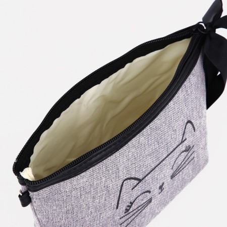 Cosmetic bag with a zipper, with a lining, the color is gray-2