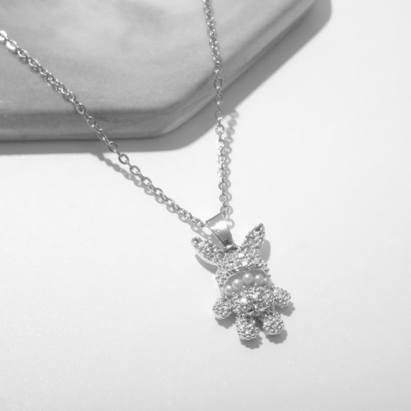 Piece "Bunny" baby, white color in silver, 40 cm
