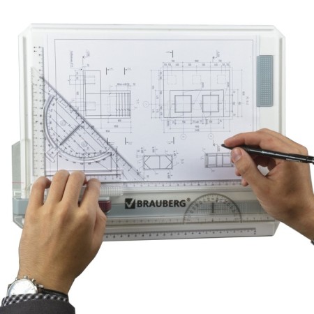 Drawing board A4, Brauberg, with a flight and a triangle-2