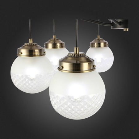 Ceiling EVOLUCE lamp. Sle110302-08. Stricce. 8x60 W, E27, 76x76x38 cm, black color, bronze-10