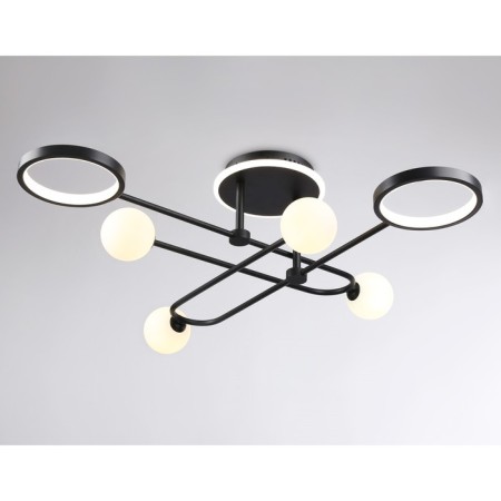 LED ceiling LED with a change of lamp and control panel Ambrella Light, Linetech, FL66232, G9, 48 W, 3600LUM, 3000-6400K, Black Black, White matte-4