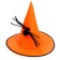 Carnival hat with a black spider, orange color