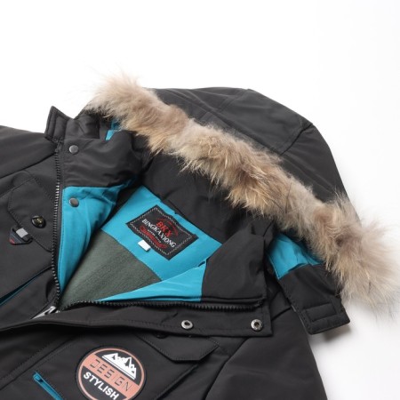 Winter jacket for boys, black color, height 104 cm-1