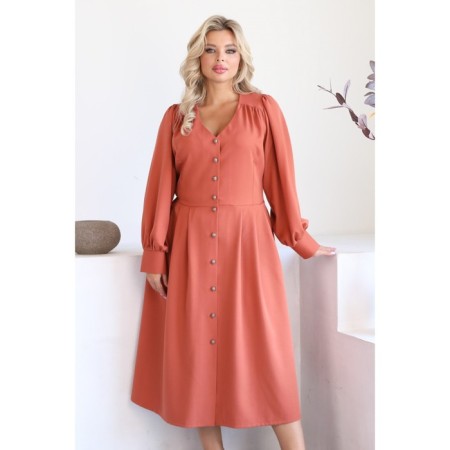 Female dress, size 52, terracotta color-14