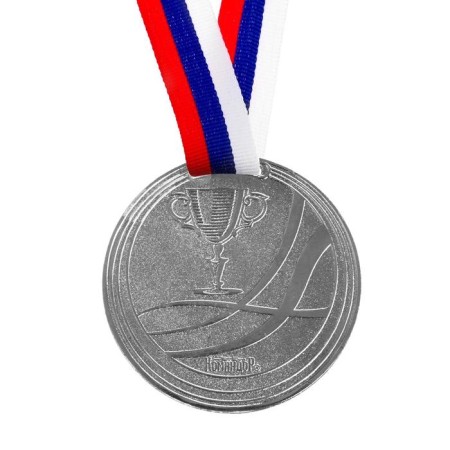 Prize medal 079 diam 6 cm. 2 place, tricolor. Color ser. With a ribbon-3