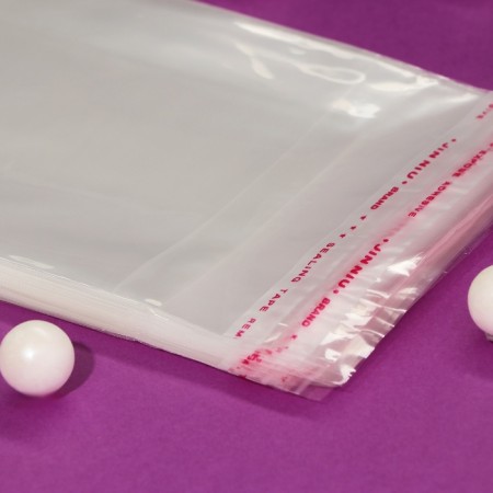BOPP package with adhesive valve, transparent 10 x 14/4 cm, 25 μm-3