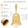 Metal bell with engraving, 11.3 x 5.4 cm, gold