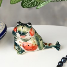 Souvenir toad, gzhel, color, 5.5x8 cm