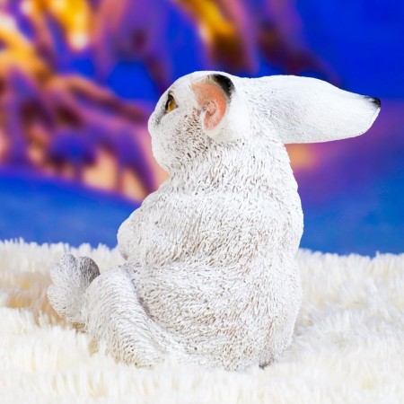 Garden figure "Stepashka sits" white, 15x13x19cm-6