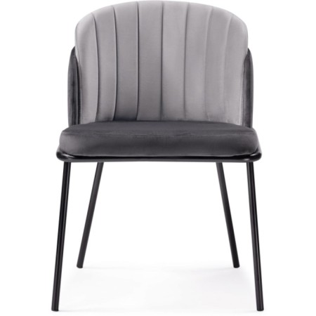 Siolim Metal/velor stool/velor, black/light gray 54x60x76 cm-1