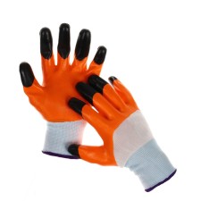Nylon gloves, with triple nitrilum pounded, size 9, color mix, Greengo