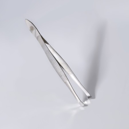Pinzet straight, wide, 8.5 cm, silver color-3