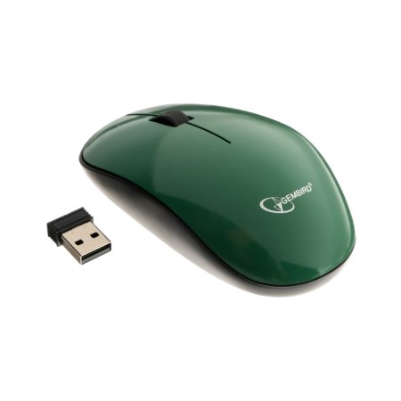 Mouse Gembird Musw-111-GRN, wireless, optical, 1200 dpi, 2.4 GHz, 1xaa, USB, green