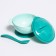 Feeding set: a bowl on a suction cup with a lid, a spoon, 400 ml., Biryuzovoy color