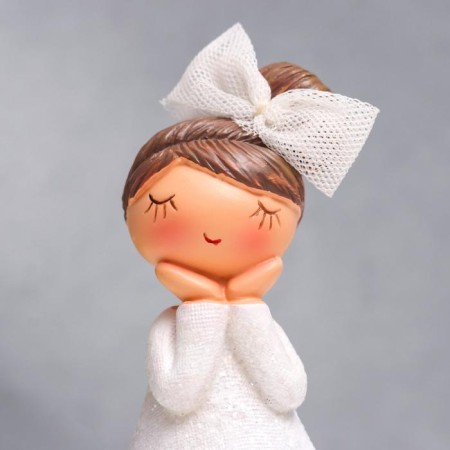 Polystone souvenir "Baby with a large bow and skirt" 17.6x4.8x5 cm-4
