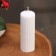 Candle-cylinder with ribs, 4x12cm., White