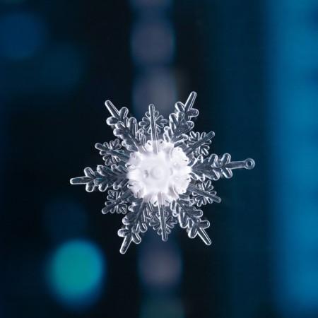 LED toy on Velcro "Snowflake" 11 cm, batteries Lr44x3, glow of multi-4