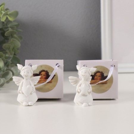 Souvenir Polystone "Girl Angel with two tails" White mix 3.5x3x5.5 cm-1