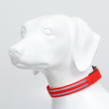 Collar with backlight double strip size XL, Osh 52-60 x 2.5 cm, 3 glow modes Red 97722-2