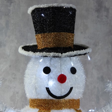 LED figure "Snowman" 60 × 85 × 40 cm, metal, textiles, 220 V, glow of white-2