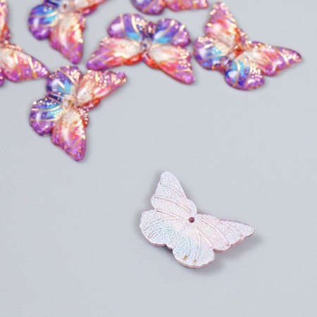 Decor for creativity plastic "Butterfly with golden points" Violet 1.5x2.3 cm-1