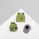 Set of badges (3 pcs.) "Frog drinks", green color in black metal