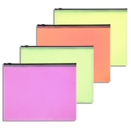A set of drams-converts on the A4 ZIP-Molniya, 150 microns, Calligrata Neon, with black lightning, neon, 4 pieces, mix-1