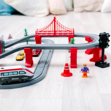 Railway for children "My City", 80 items, on batteries-5