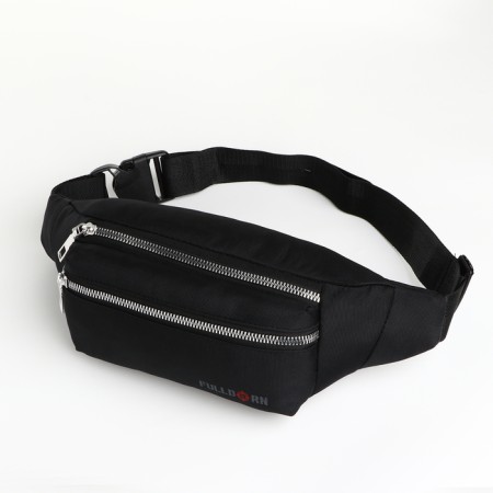 Lightning waist bag, 2 outer pockets, black color