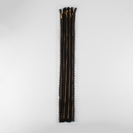 Metal zipper, No. 3, non -proceeding, automatic lock, 60 cm, black/gold color-3