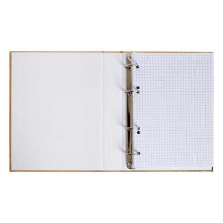 A notebook on 4 rings A5, 120 sheets in the cage "Gold. Metallic", a boumvinyl cover, an offset unit-1
