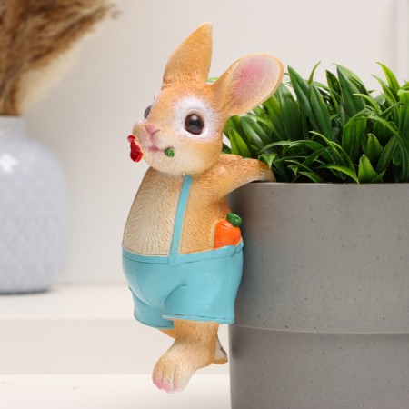 Decor for Kashpo "Bunny with Rose" 17x7x7cm-3