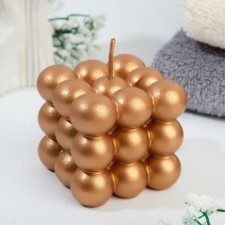 Свеча фигурная "Баблс" большой куб, 5х5х5 см, бронза