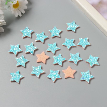 Decor for the creativity of the felt shine "Zvezda" Blue 2x2 cm-1