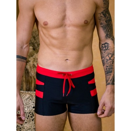 Male bathing panties, size 48, black color, red