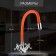 Kitchen mixer Zein Z2107, two -wound, silicone spout, orange/chromium