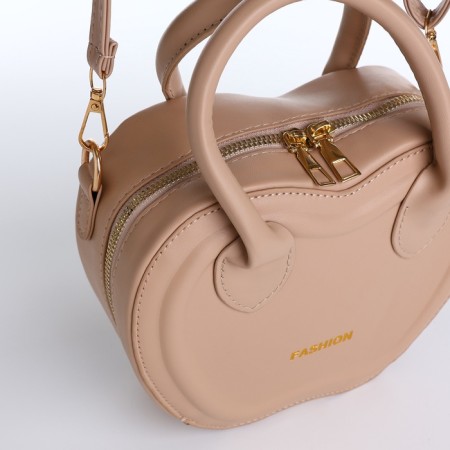 Bag Women's Cross-Bodi with a zipper, beige color-6