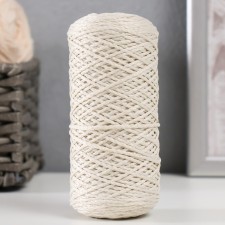 Knitting cord 100% polyester 1mm 200m/75 ± 10g (02-milk)