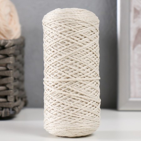 Knitting cord 100% polyester 1mm 200m/75 ± 10g (02-milk)