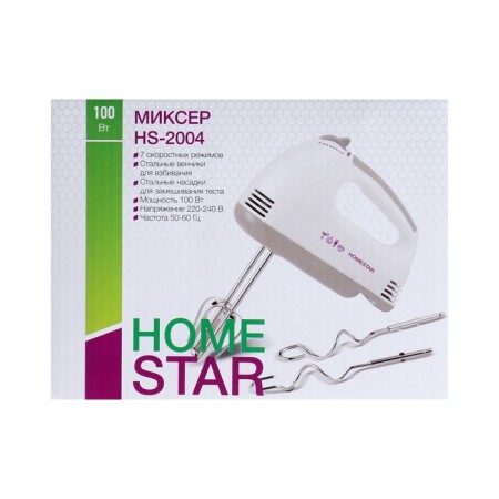 Mixer Homestar HS-2004, manual, 100 watts, 7 speeds, white-5