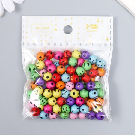Beads for creativity plastic "Smiley" set of 100 pcs 0.6x0.6 cm-4