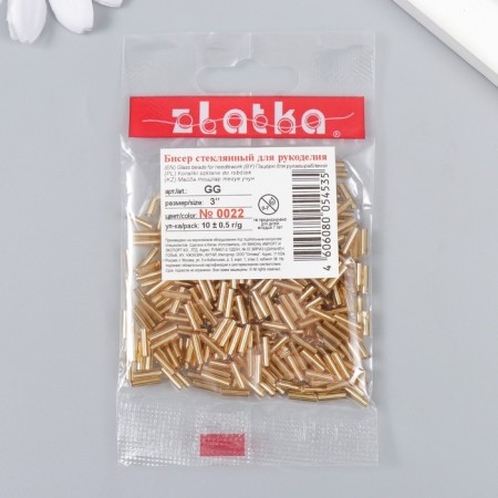 Beads "Zlatka" Glass 10 g, size 3 ", 6 mm, No. 0022 gold 93" 78544-2