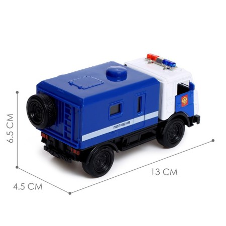 Metal truck "KAMAZ. Army ", 1:52, inertial, sound and light effects, blue color-1