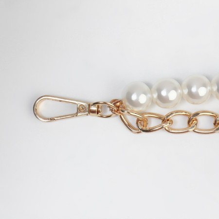 A chain for a bag, with pearls, d = 14 mm, 2.3 × 16 × 11.5 mm, 30 cm, gold color-1