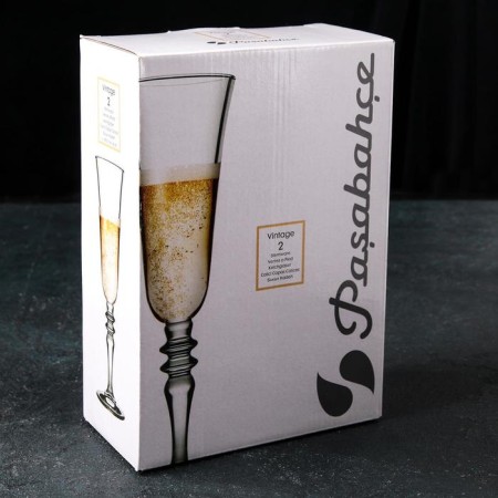 A set of glass glasses for champagne Vintage, 190 ml, 2 pcs-1