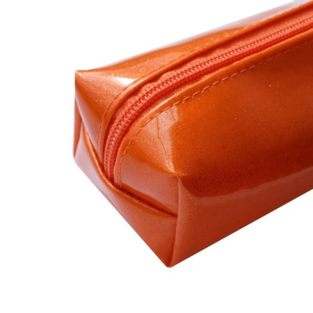 Penal soft, 1 compartment, quadro, 60 x 195 mm, calligrata K-621, artificial leather, varnish with scenes, orange-4