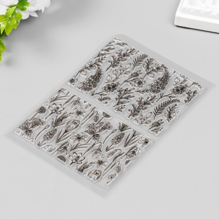 Stamp for creativity Silicon "Garden Flowers" 16x11 cm-1