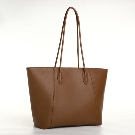 Bag Women's Shoper with zipper, brown color-2