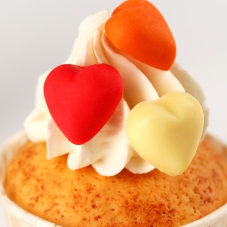 Decor "Heart is white, red, orange" for cupcakes and cakes, 50 g.-1