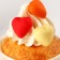 Decor "Heart is white, red, orange" for cupcakes and cakes, 50 g.